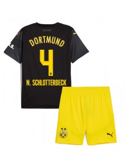 Borussia Dortmund Nico Schlotterbeck #4 Replika Borta Kläder Barn 2024-25 Kortärmad (+ byxor)